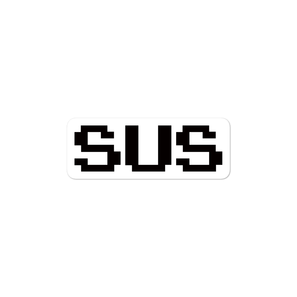Among Us Sus Sticker – Sidequest Apparel